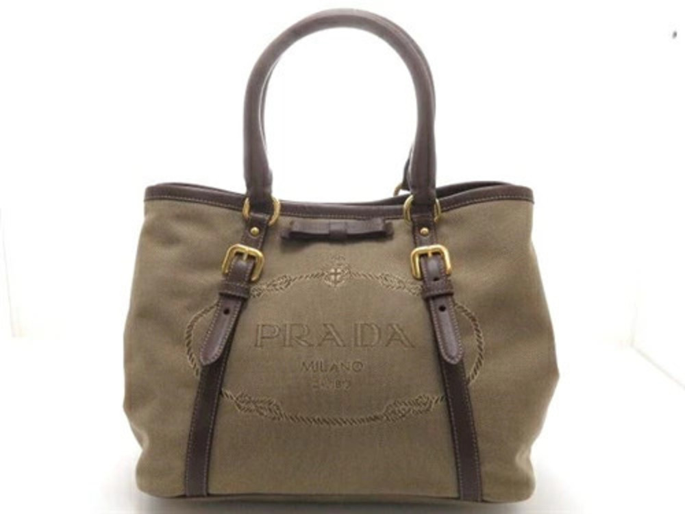 Prada Shoulder Jacquard Ribbon Tote Bag